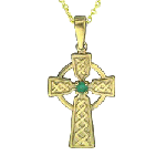 Celtic-cross-emerald-pendant